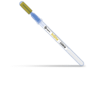 A positive pregnancy test showing two lines.